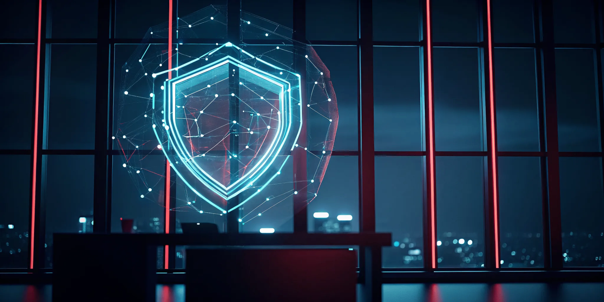 A digital shield protecting office data as part of a complete cyber security solution.